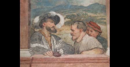 Paga degli operai.affresco del Rom,anino, 1531_1532, Trento Paga degli operai.affresco del Rom,anino, 1531_1532, Trento